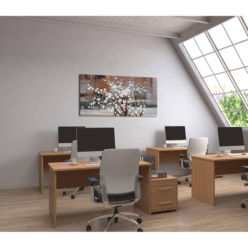 Wall Decorations White Flower on Brown Background