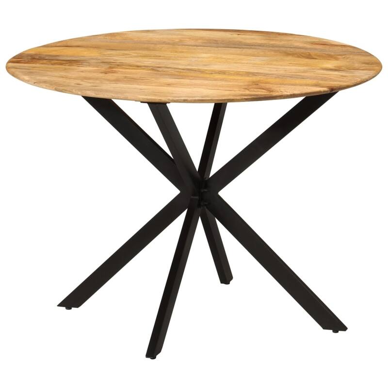 vidaXL Dining Table Ø43.3"x30.7" Solid Wood Reclaimed and Steel - Brown