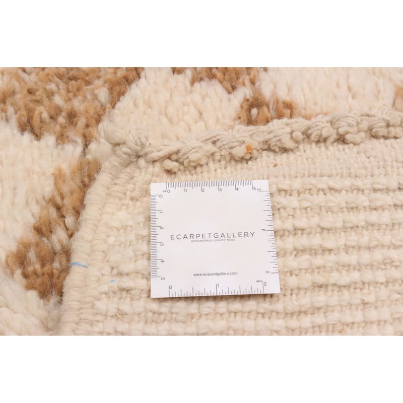ECARPETGALLERY Hand-knotted Beni Ourain Cream Wool Rug - 5'0 x 8'3