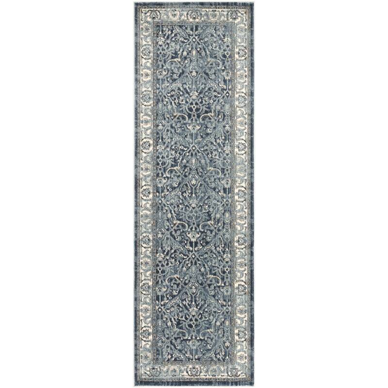 Livabliss Mesopotamia Navy & Teal Updated Traditional Area Rug - 2' x 3' - 2' 6" x 7' 10" - Navy
