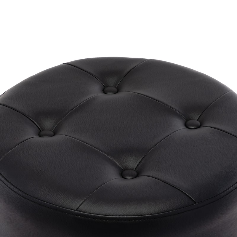 Adjustable Height Round Ottoman Swivel Vanity Stool