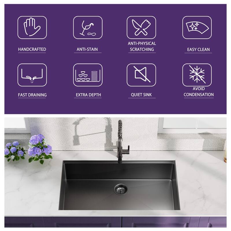 Undermount Gunmetal Black Workstation Kitchen Sink