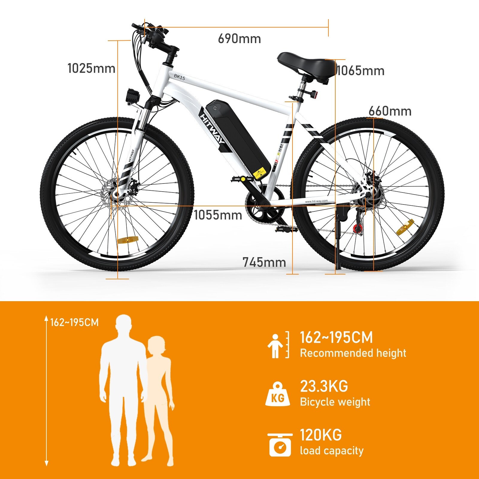 HITWAY 500W, 36V, 12Ah Electric Bike with 26Inch Tire, Shimano 7-Speed  Transmission and IP54 Waterproof Mountain EBike - Bed Bath & Beyond -  39150895