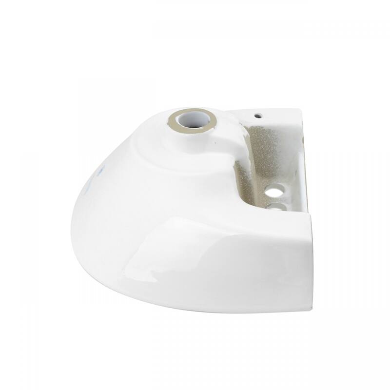 Ondine White 16" W Small Sink Basin For Pedastal Sink With Centerset Faucet Holes And Overflow Hole