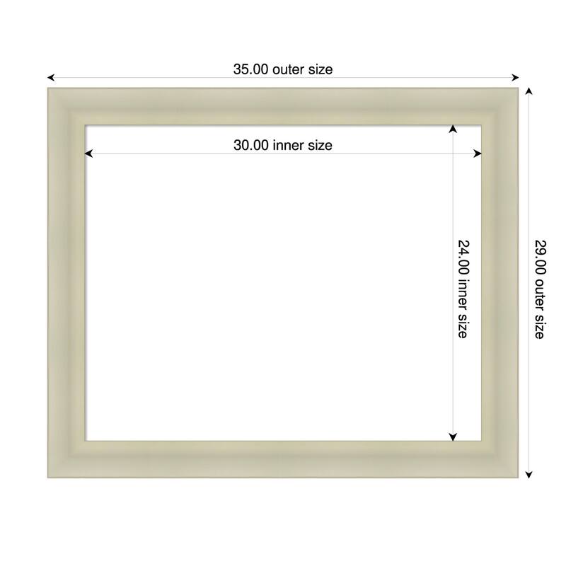Oliver Framed Dry Erase Magnetic Board - 35 x 29 in - Oliver Warm Silver