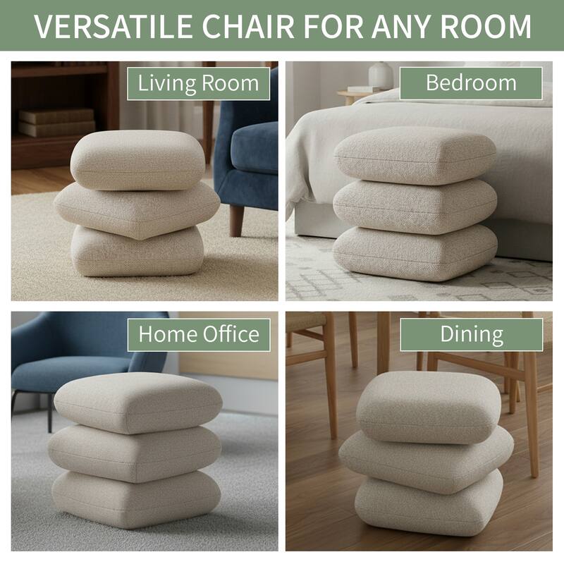 Modern 360° Swivel Multi-Layer Upholstered Ottoman