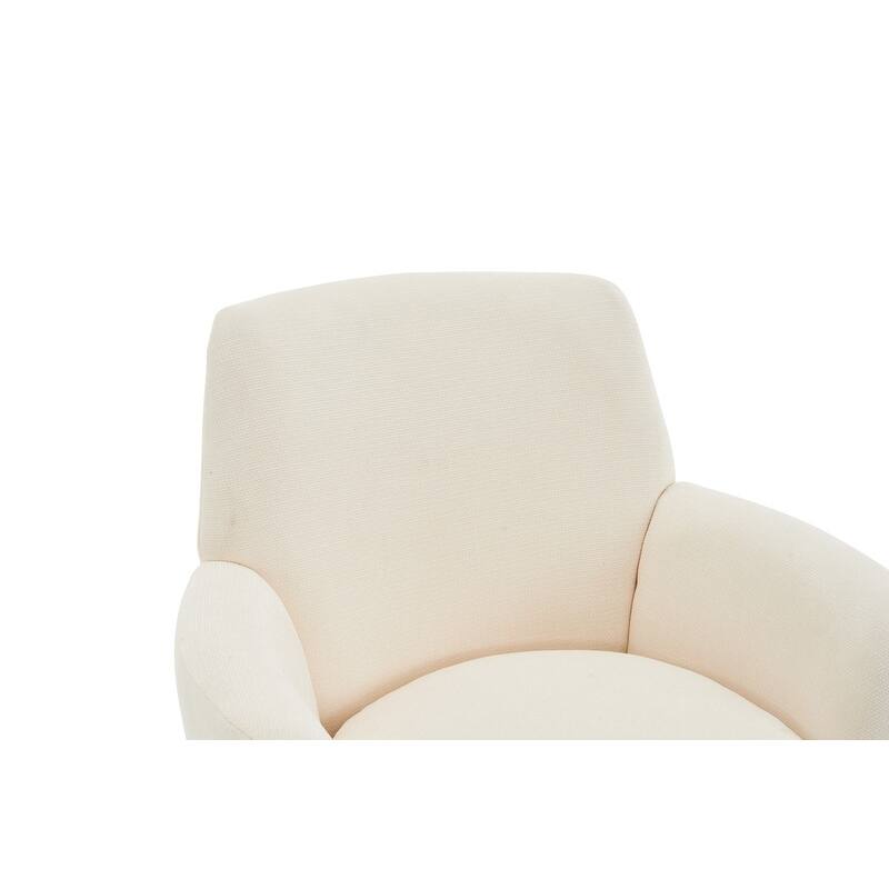 Sofa and Comfortable Swivel Barrel Chair with Gold Stainless Steel Base 