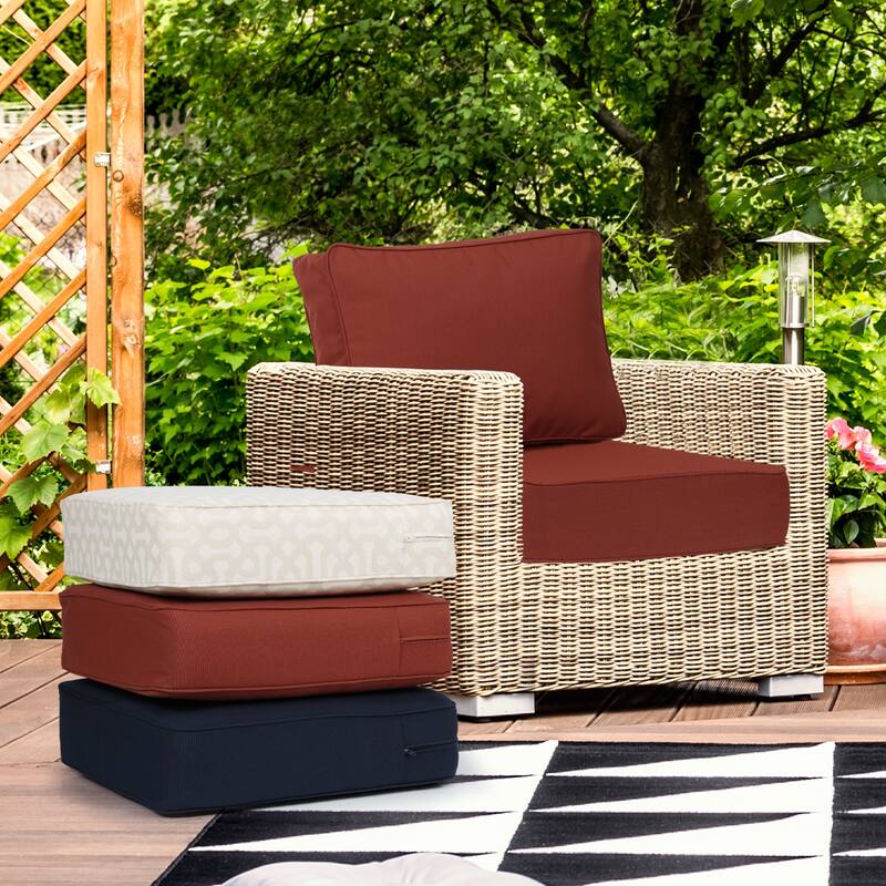 Aoodor 24x24x6 Inch Outdoor Patio Chair Cushions Set, Weather-Resistant Sunbrella Fabric Outdoor Cushion, Set of 2