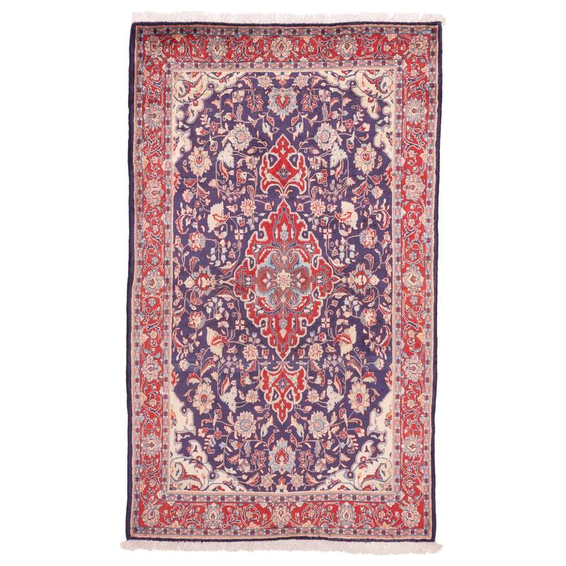 ECARPETGALLERY Hand-knotted Anadol Navy Wool Rug - 4'1 x 6'7