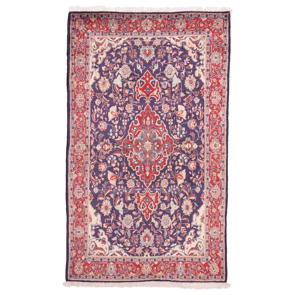 ECARPETGALLERY Hand-knotted Anadol Navy Wool Rug - 4'1 x 6'7