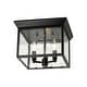 preview thumbnail 6 of 12, Industrial 3-Light Square Seeded Glass Cage Flush Mount Light 9.8in