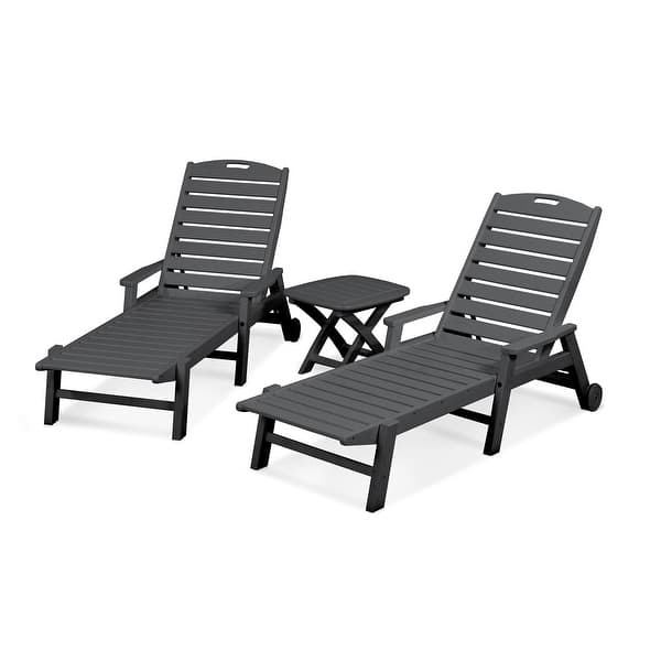 POLYWOOD Nautical 3piece Outdoor Chaise Lounge Set Bed Bath & Beyond