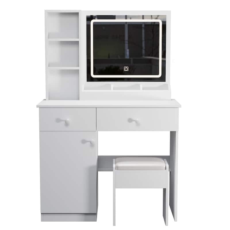 Fashion Vanity Desk with Mirror and Lights for Makeup