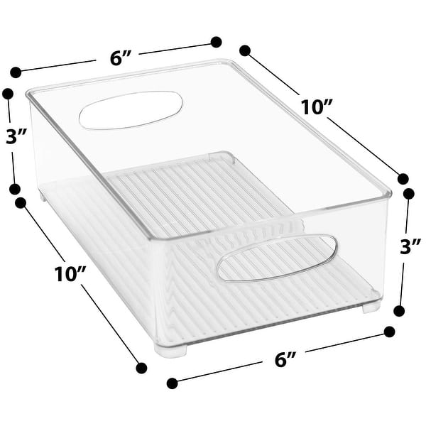 Plastic Storage Bins Stackable Clear Pantry Organizer Box Containers