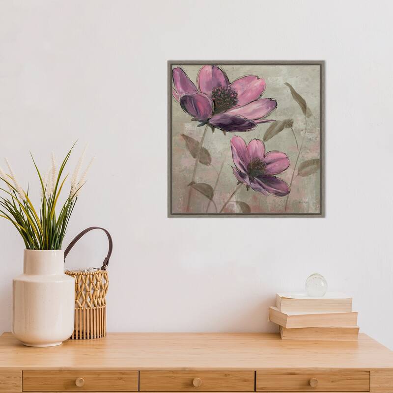 Plum Floral II by Emily Adams Framed Canvas Art