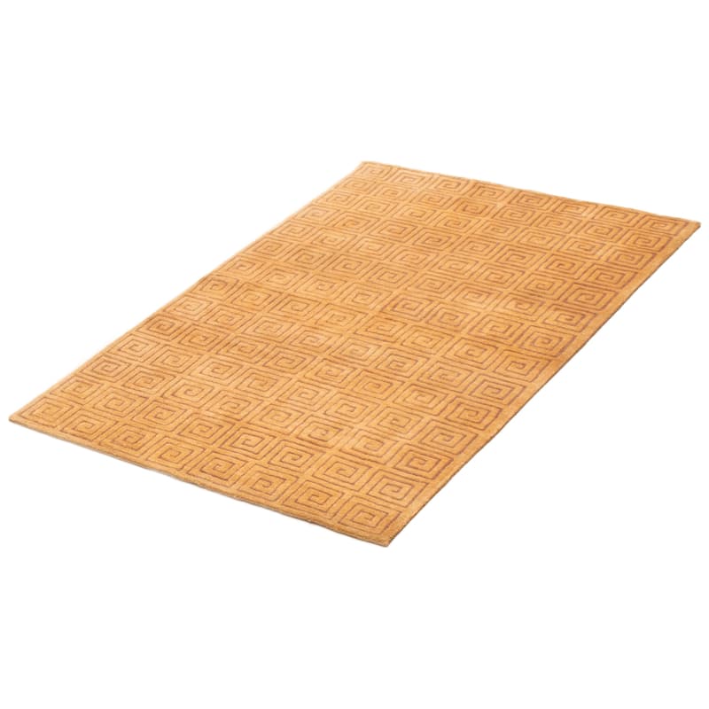 ECARPETGALLERY Hand-knotted Opulence Tan Wool Rug - 3'10 x 5'9