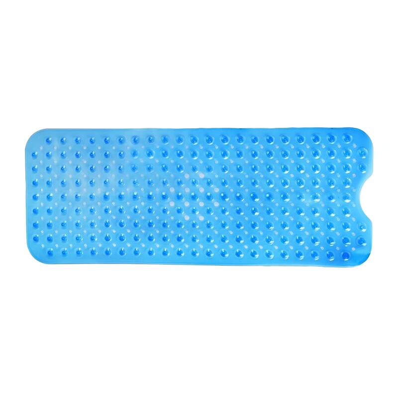 HomeRoots 40" Translucent Blue Bubbles Non Slip Bathtub Mat