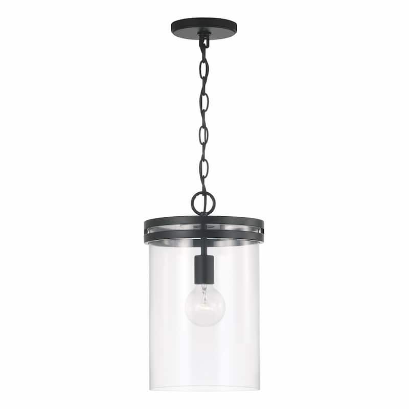 Fuller 1-light Pendant w/ Clear Glass - Matte Black
