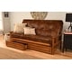 preview thumbnail 29 of 30, Porch & Den Kern Full-size Storage Futon Set with Suede Mattress Oregon Trail Saddle