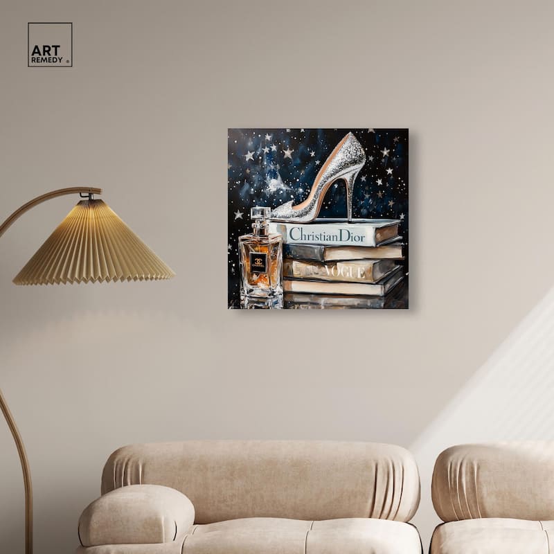 Sparkling Stars Heel Canvas by Art Remedy, Gallery Wrapped