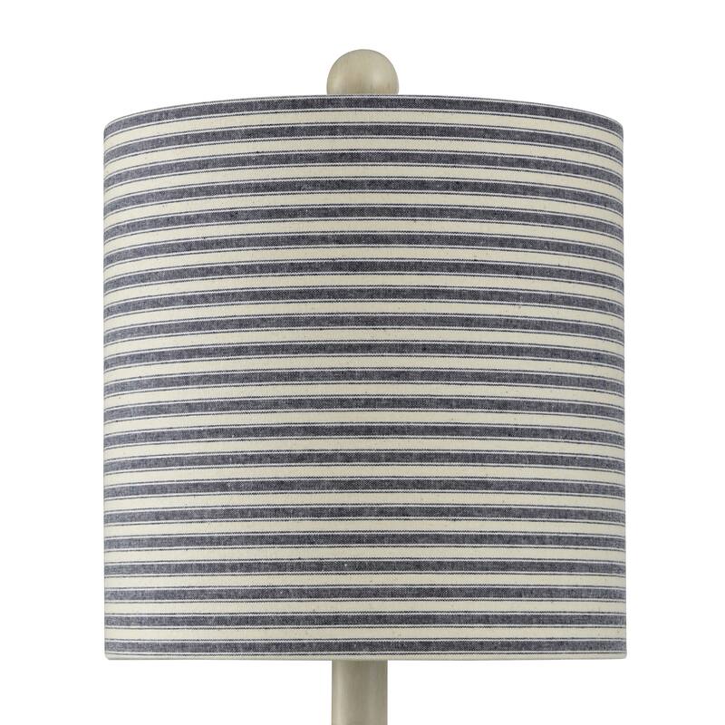 Montauk Molded Nautical Anchor Table Lamp - Navy and White Finish - Navy Blue and White Fabric Shade