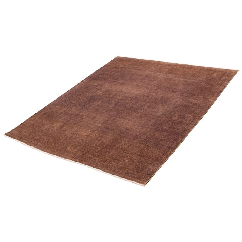 ECARPETGALLERY Hand-knotted Vibrance Dark Brown Wool Rug - 6'6 x 7'9