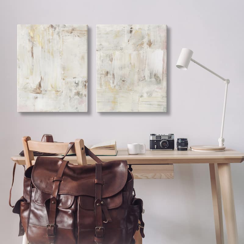 Stupell Contemporary Muted Abstracts Canvas Wall Art Design By Victoria Barnes (Set of 2)