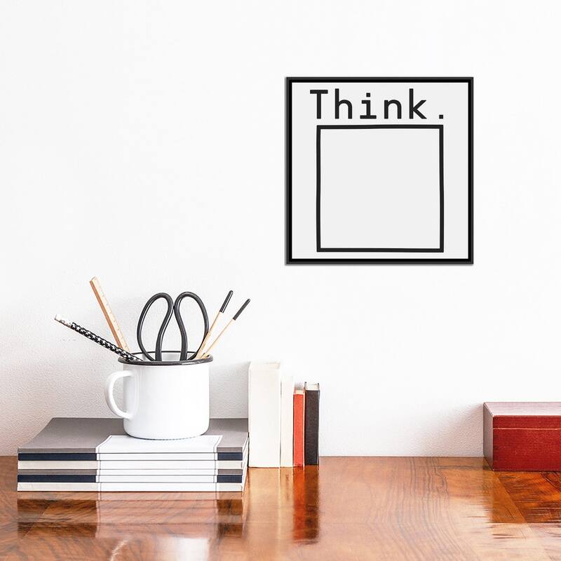 iCanvas "Think" by Florent Bodart Framed Canvas Print