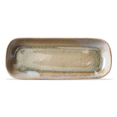 Montauk Blue Oblong Serving Platter Porcelain Dishwasher Safe 10.8 x 4.33 x 1.18 Inches Perfect for Summer Entertaining
