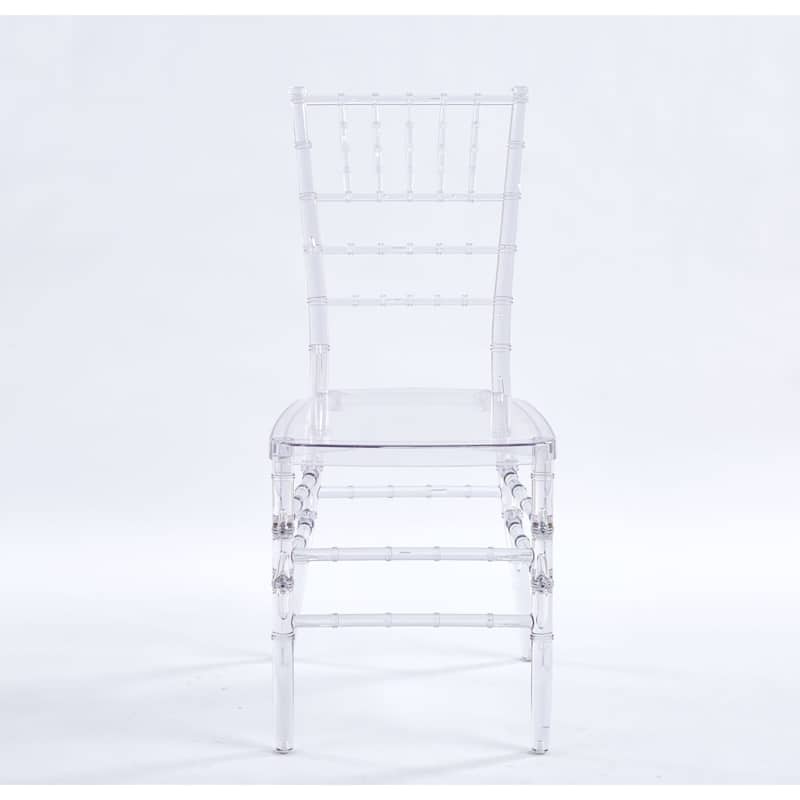GDFStudio - Alva 19.68-inch Transparent Stackable Chiavari Wedding Chair Set, Set of 4 - Slatt back