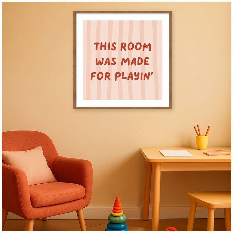 Kate and Laurel This Room Was Made For Playing Square by Laura Moss Framed Wall Art Print