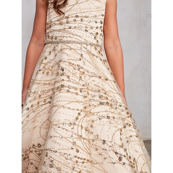 girls gold sparkly dress