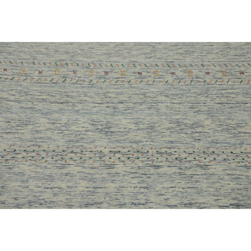 Hand Knotted Oriental 100% Wool Carpet Tribal Animal Pictorial Navy Blue & Blues Gabbeh Area Rug - 7' 9'' X 5' 1''