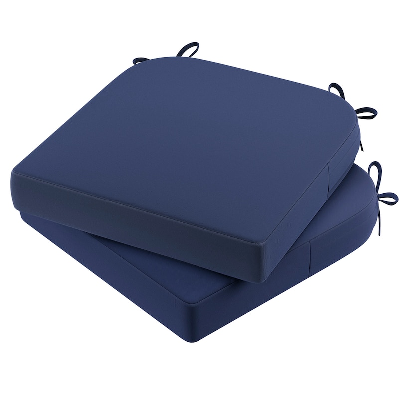 Outdoor Seat Waterproof Chair Cushion for Patio Furniture - 17" x 16" x 2" - Navy Blue