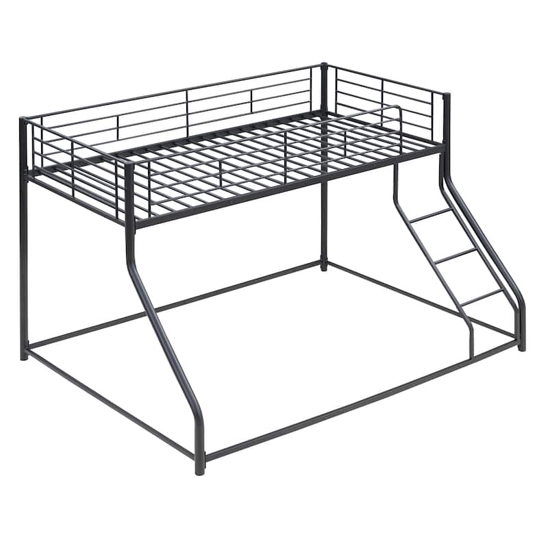 Metal Bunk Bed - Full XL/Twin XL Over Queen with Sloping Ladder, No Box Spring Needed, Easy Assembly