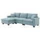 preview thumbnail 50 of 55, Roomfitters 100 x 59" Modern Convertible L-Shaped Sectional Sofa with Free Pillows, 4-Seat Suede Velvet Sleeper Sofa