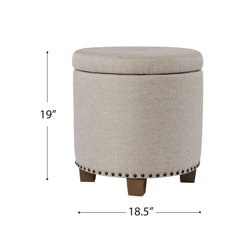 HomePop Storage Ottoman with Nailheads