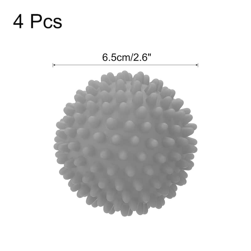 4x Reusable Laundry Dryer Balls for Fabric Softener Reduce Drying Time - Grey