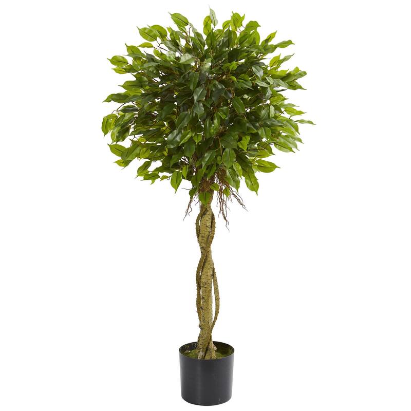 Gothic Topiary Tree 4ft Artificial Indoor Outdoor Plant Décor - Green - 41-50 Inches