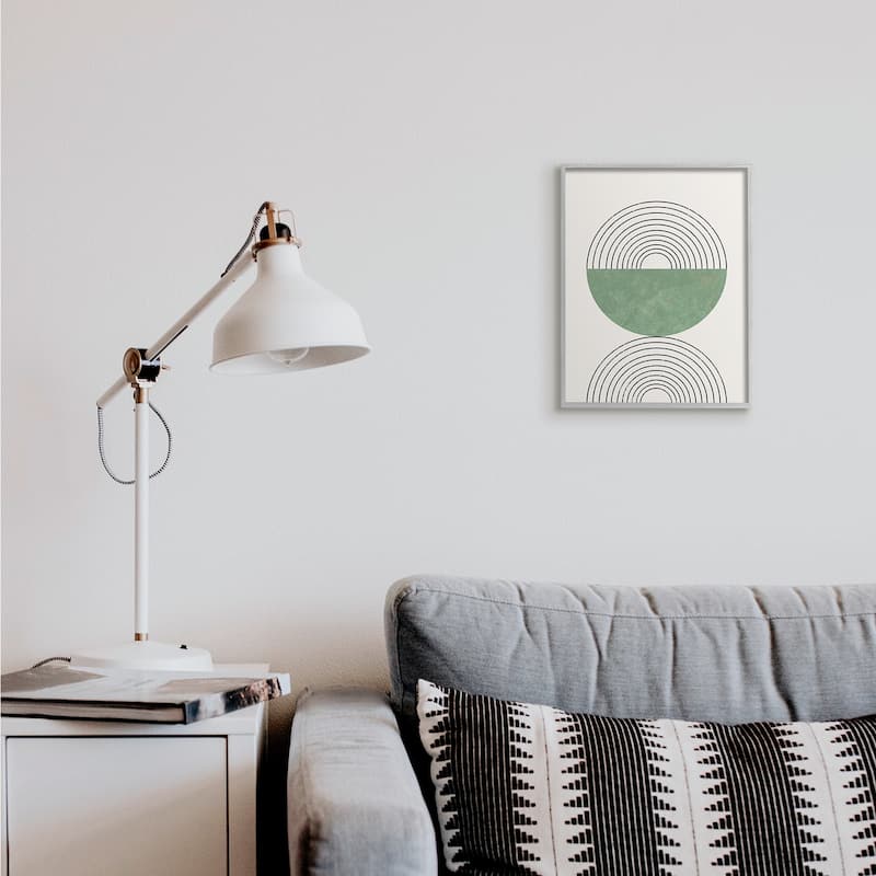Stupell Abstract Geometric Circular Study Curved Art Deco Framed Giclee Texturized Art by Daphne Polselli