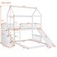 preview thumbnail 5 of 38, Friendly Design Twin Over Twin Bunk Bed with Two Drawers and Slide, House Bed with Slide