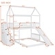 preview thumbnail 5 of 38, Friendly Design Twin over Twin Bunk Bed with Two Drawers and Slide, House Bed with Slide