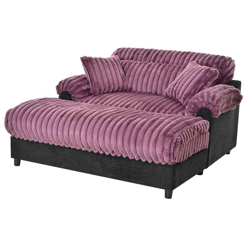 Luxury Cloud Chaise Lounge Sofa with 2 Plush Throw Pillows by Harper&Bright Designs