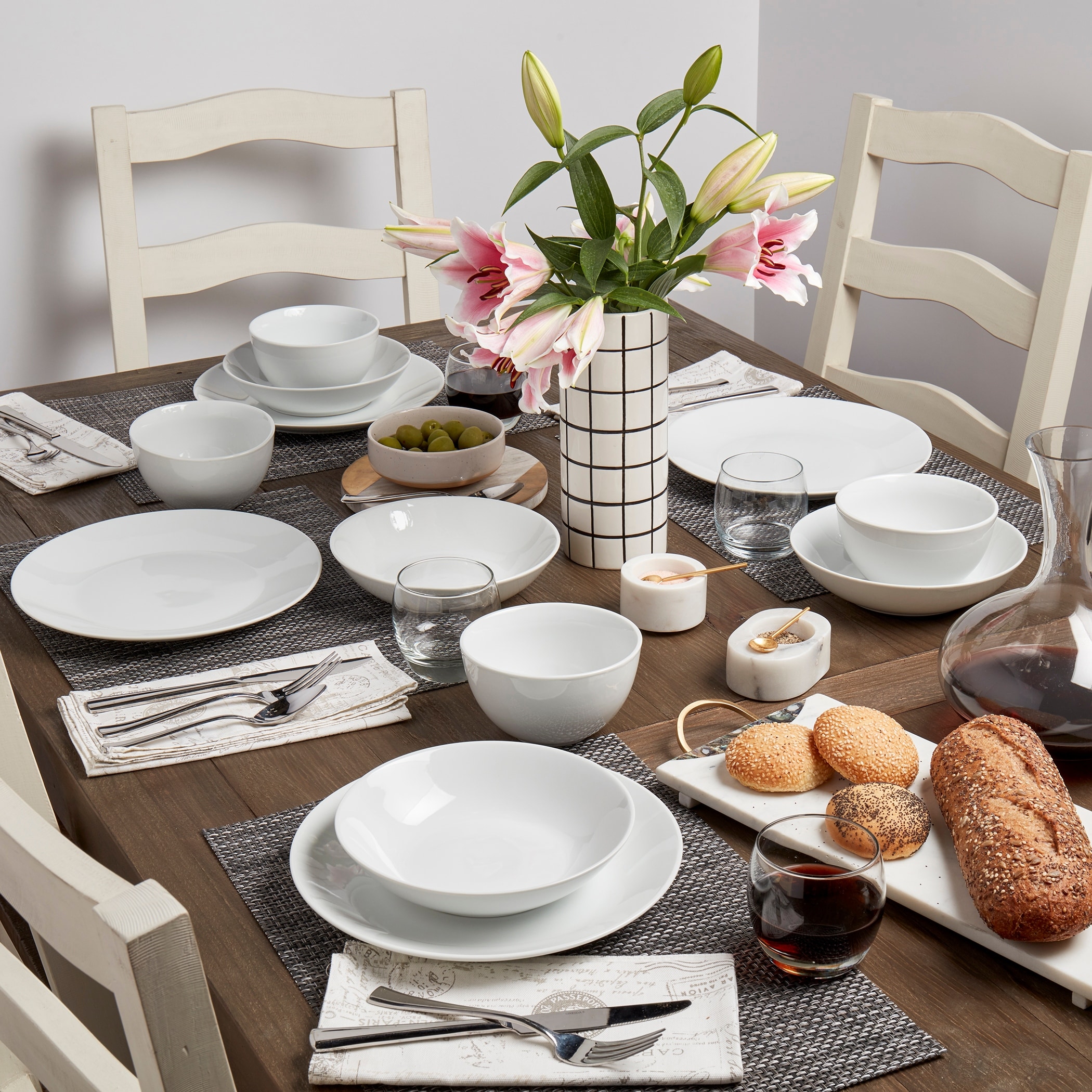 Denmark 12PC Super White Round Dinnerware Set