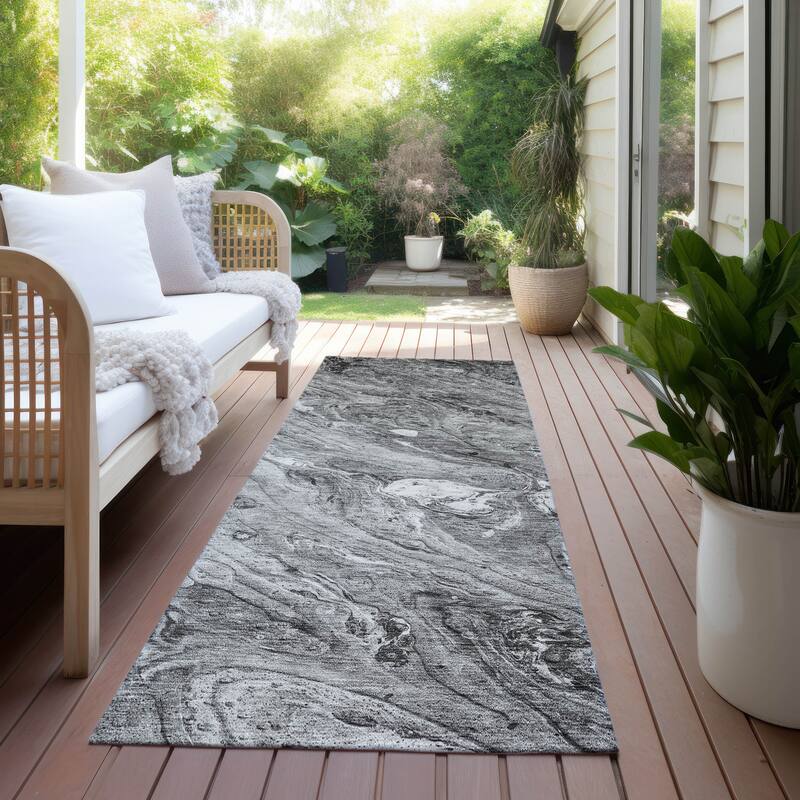 Machine Washable Indoor/ Outdoor Chantille Modern Abstract Rug