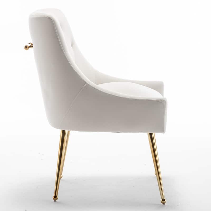 Modern Glam Velvet Dining Chair Set of 8 for Dining Room, Tufted Vanity Chair for Living Room (no table)