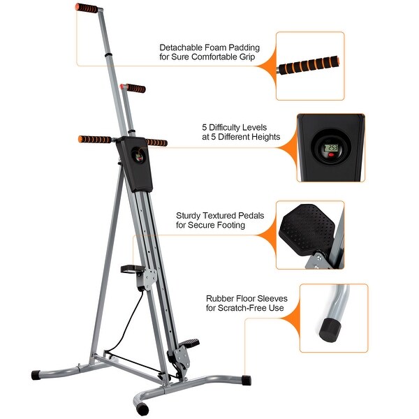 folding vertical stair climber exercise machine