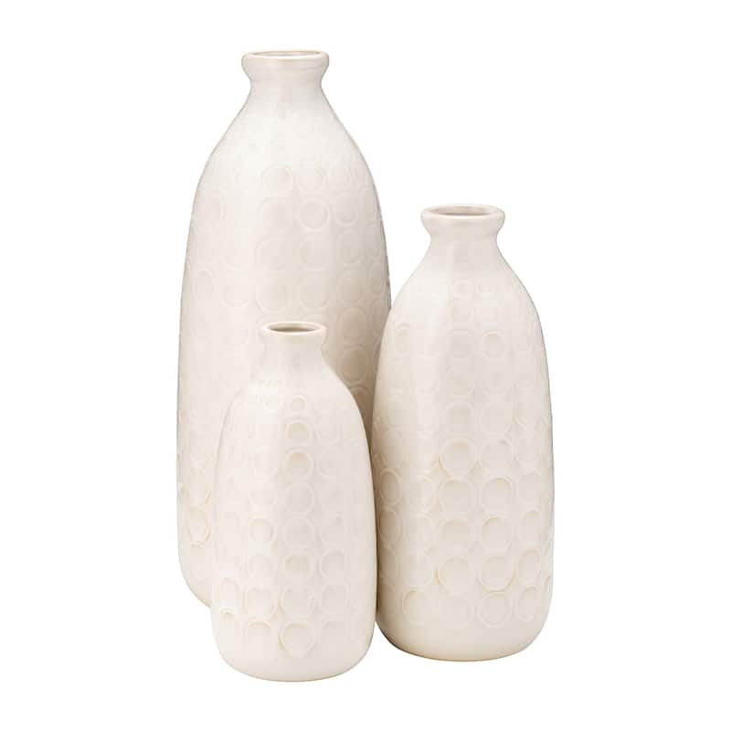 Sagebrook Home Elegant Ceramic Vase, Textured Finish, Home Decor Accent