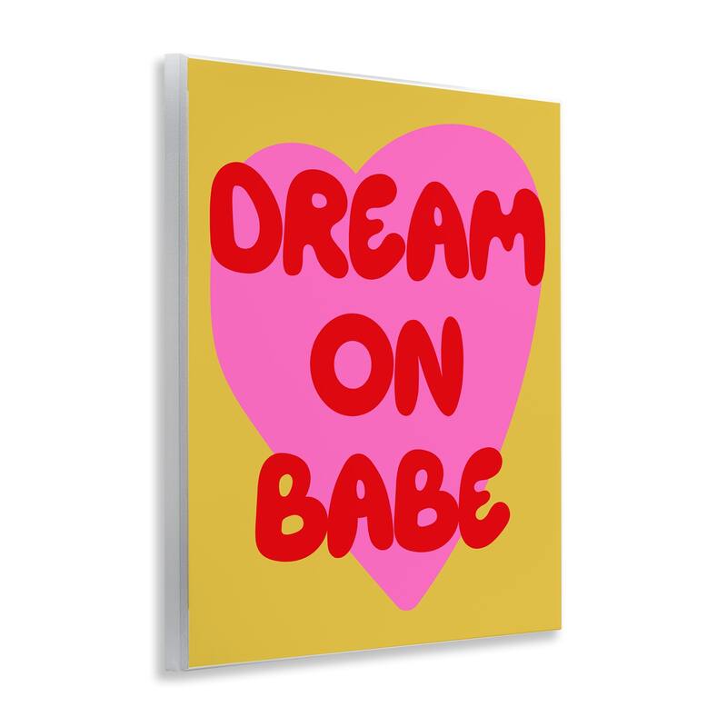 Stupell Dream On Babe on Yellow Wall Plaque Art Design By House of Lulu