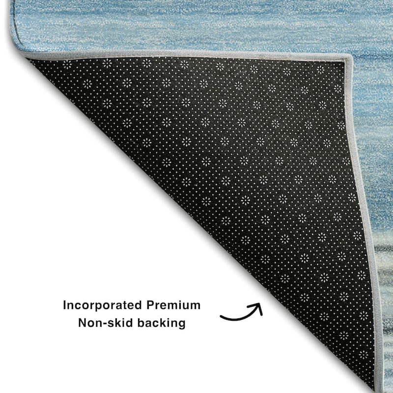 Premium Washable Super Soft Ombre Cabana Stripe Mayfield Rug